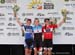 Womens podium: Alison JACKSON (Team Canada/Twenty16 RideBiker) 2nd, Steph ROORDA (Team Canada) 1st, Sara BERGEN (Trek Red Truck P/b Mosaic Homes) 3rd  		CREDITS:  		TITLE:  		COPYRIGHT: